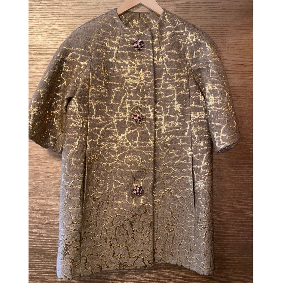 MICHAEL KORS GOLD WOOL JACKET XS CUSTOM BUTTONS